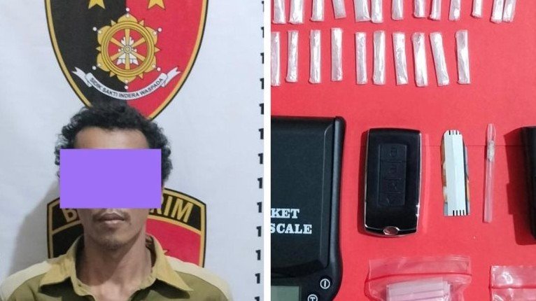 Simpan 5 Gram Paket Sabu, Warga Kusan Hilir Ini Diringkus Polisi di Bengkelnya